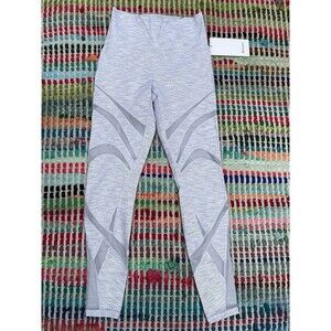 Lululemon Forget The Sweat 7/8 Tight Women's Sz 8 Gray Mesh Stretch Pockets